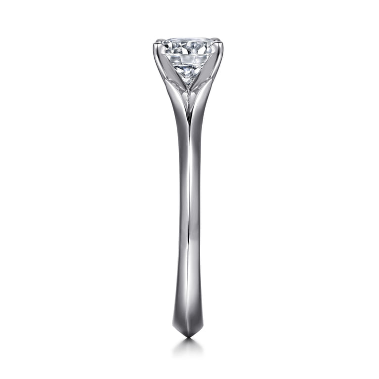 Ellis - 14K White Gold Round Diamond Engagement Ring - Shot 5