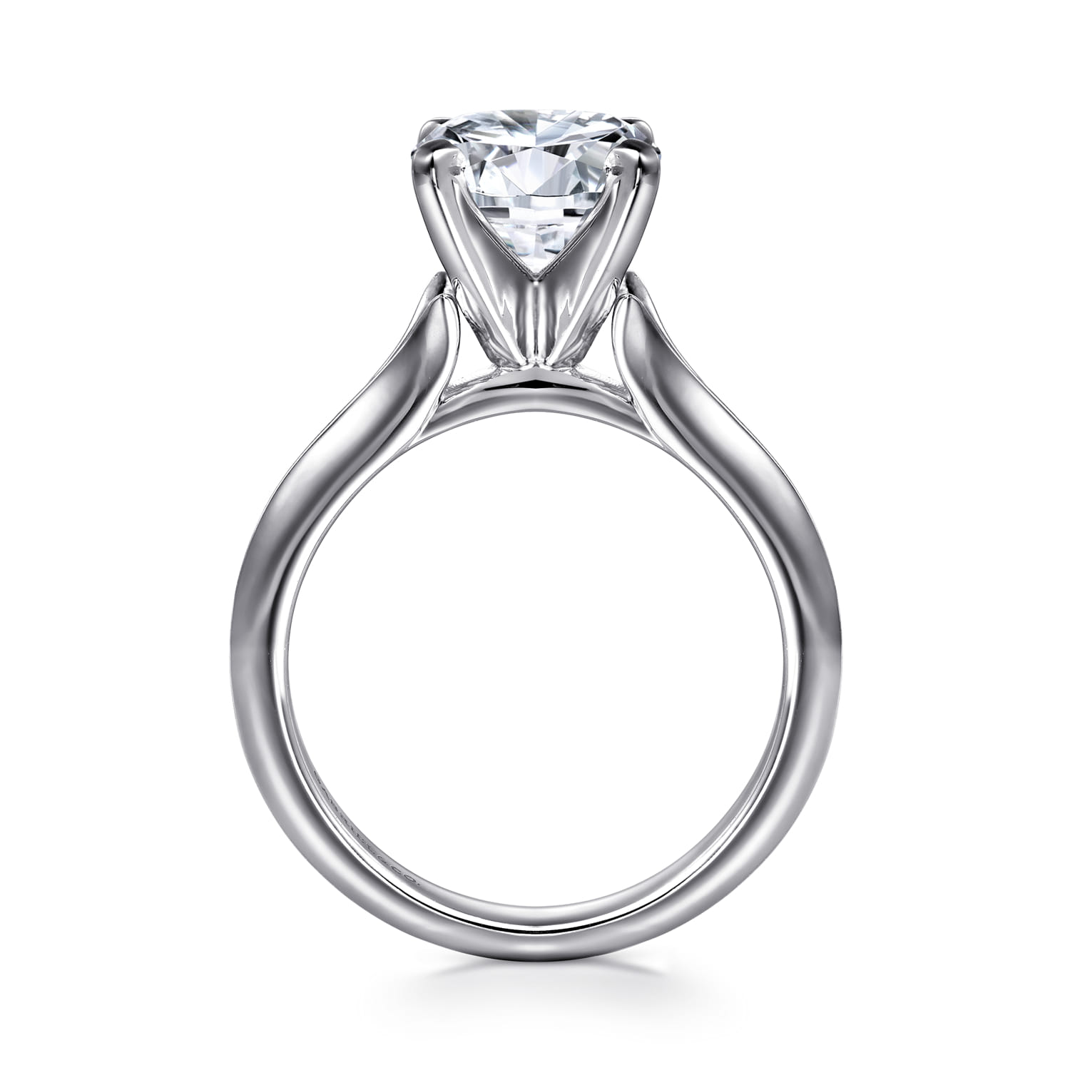 Ellis - 14K White Gold Round Diamond Engagement Ring - Shot 2
