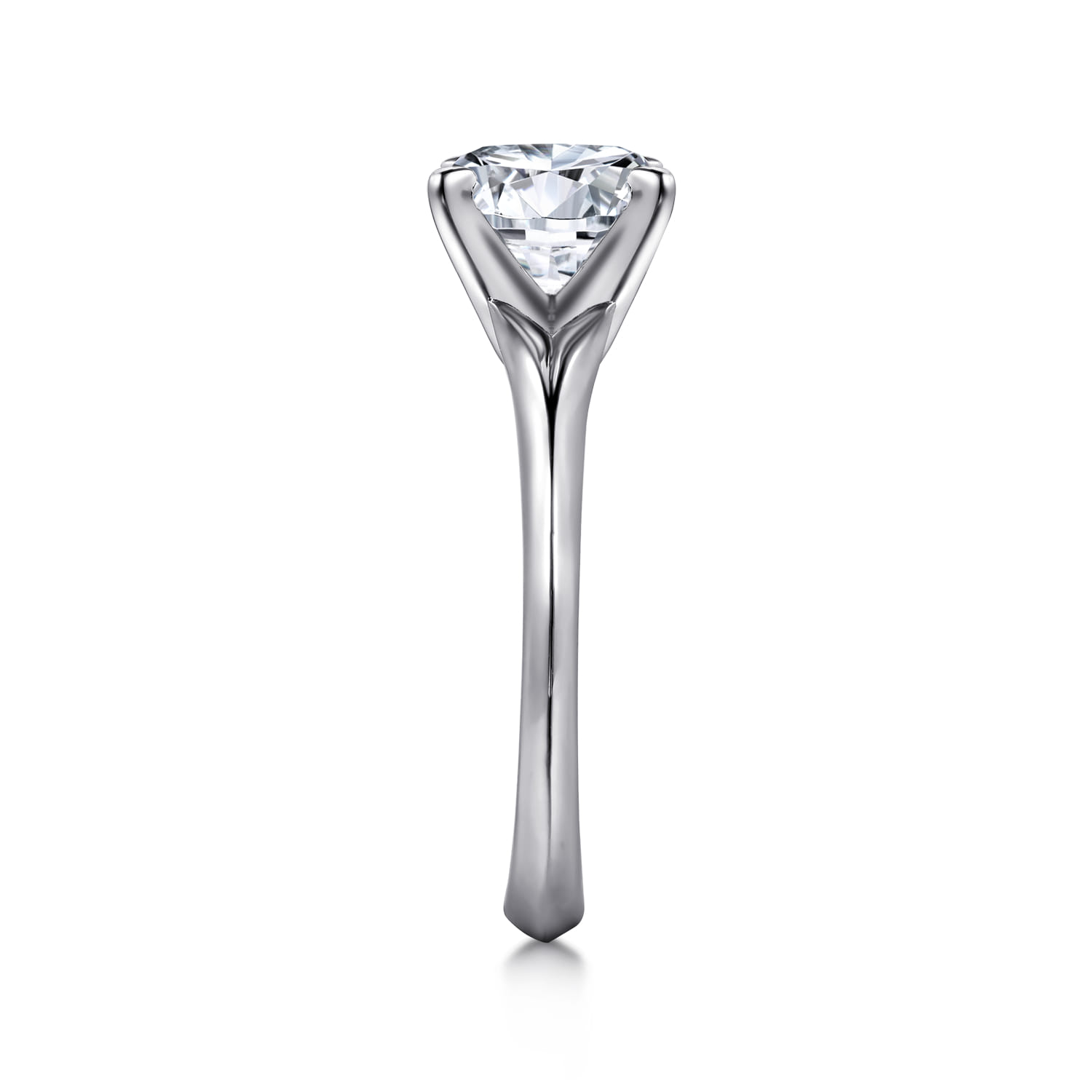 Ellis - 14K White Gold Round Diamond Engagement Ring - Shot 5