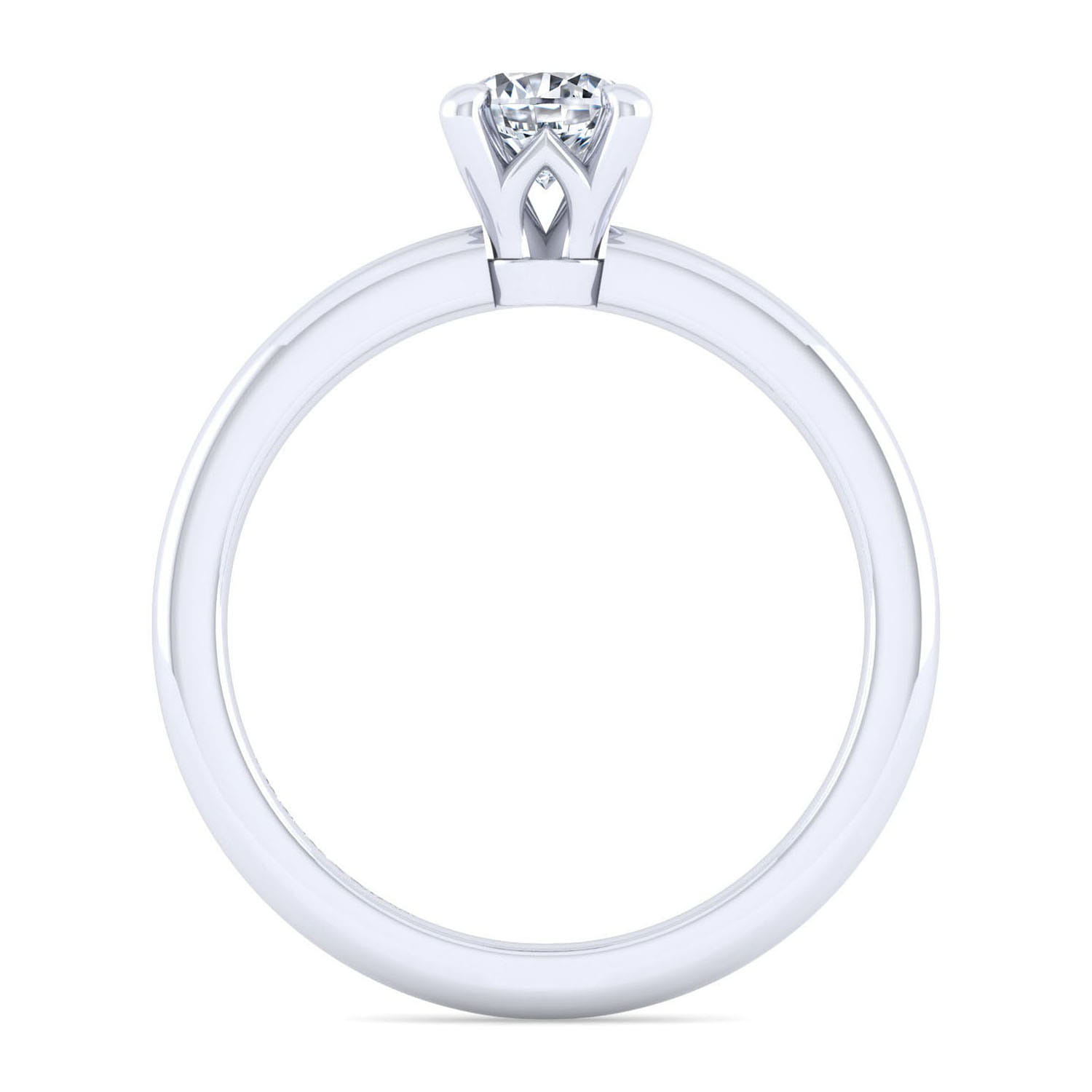 Ali - 14K White Gold Round Diamond Engagement Ring - Shot 2