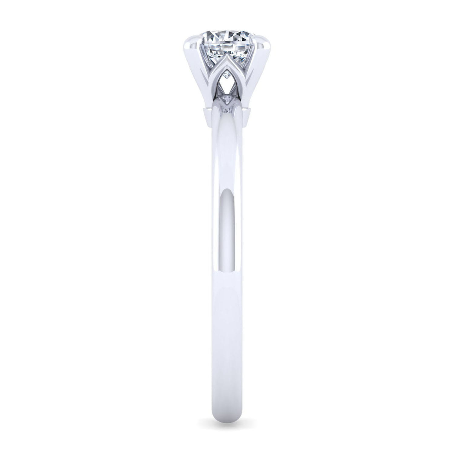 Ali - 14K White Gold Round Diamond Engagement Ring - Shot 5