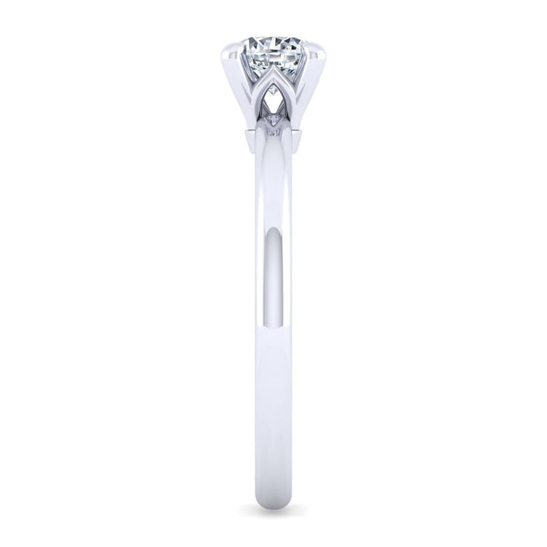 Ali - 14K White Gold Round Diamond Engagement Ring - Shot 5