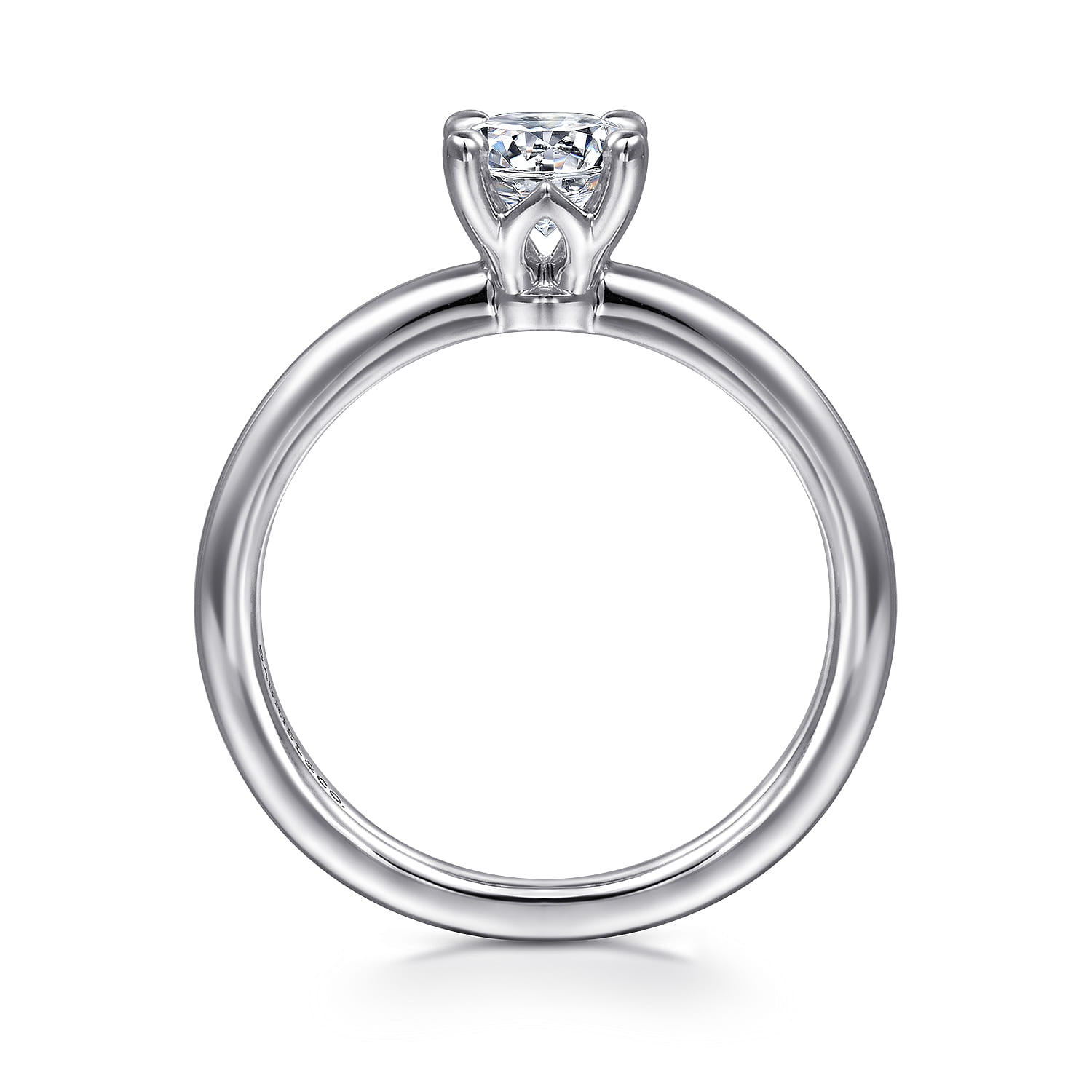 Ali - 14K White Gold Round Diamond Engagement Ring - Shot 2