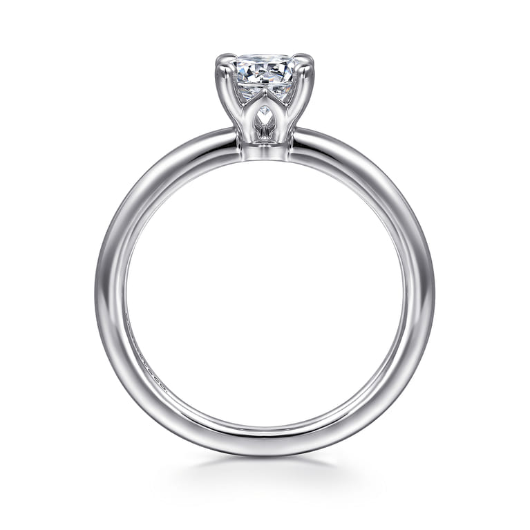 Ali - 14K White Gold Round Diamond Engagement Ring - Shot 2