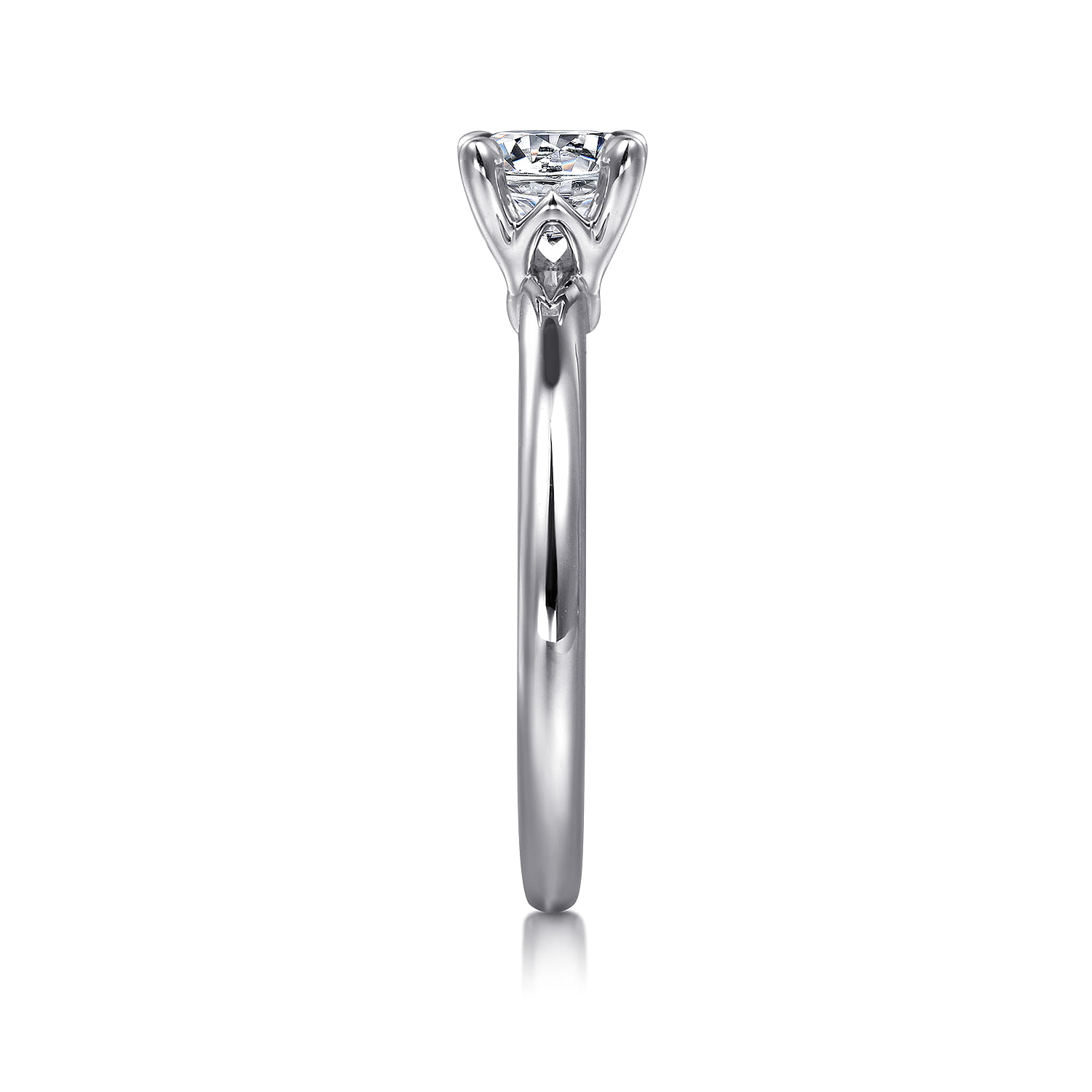 Ali - 14K White Gold Round Diamond Engagement Ring - Shot 5