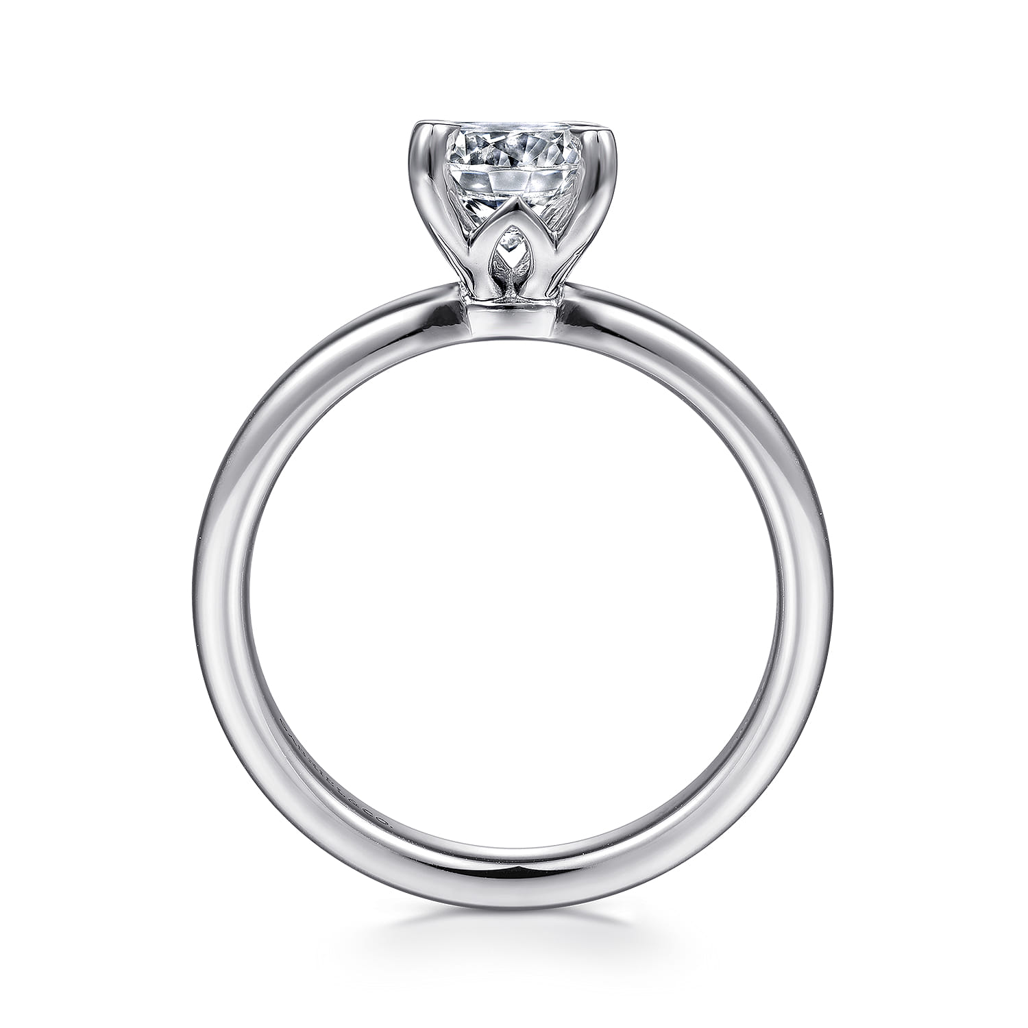 Ali - 14K White Gold Round Diamond Engagement Ring - Shot 2