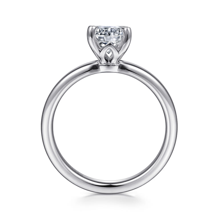 Ali - 14K White Gold Round Diamond Engagement Ring - Shot 2