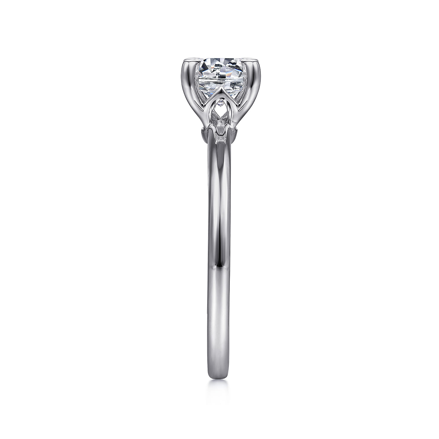 Ali - 14K White Gold Round Diamond Engagement Ring - Shot 5