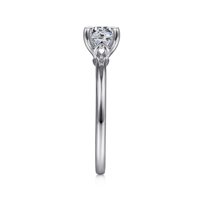 Ali - 14K White Gold Round Diamond Engagement Ring - Shot 5