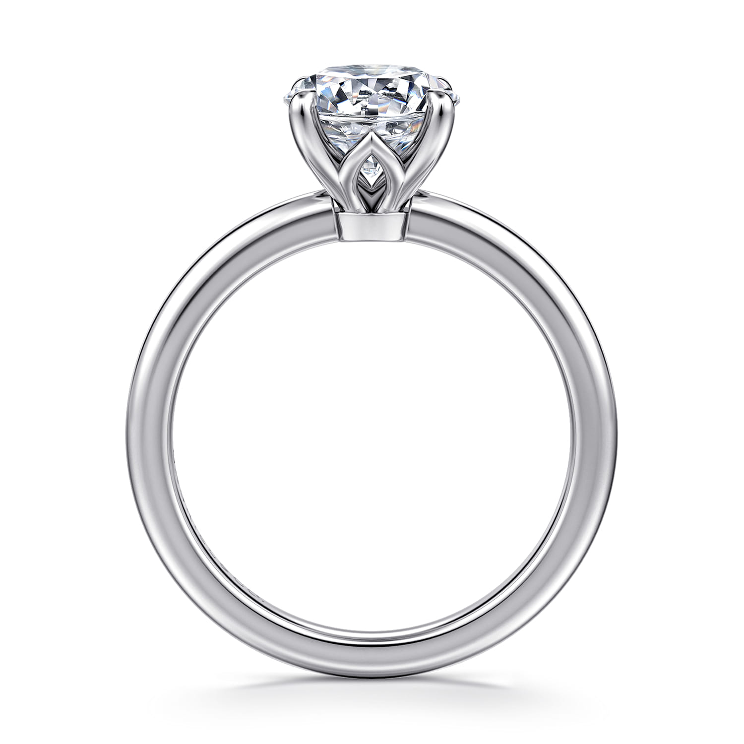 Ali - 14K White Gold Round Diamond Engagement Ring - Shot 2