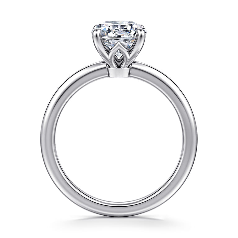 Ali - 14K White Gold Round Diamond Engagement Ring - Shot 2