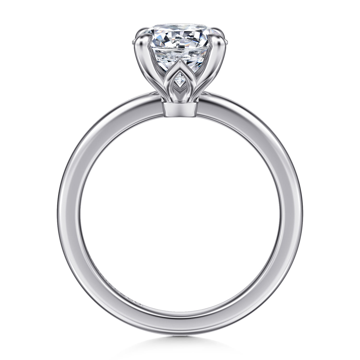 Ali - 14K White Gold Round Diamond Engagement Ring - Shot 2