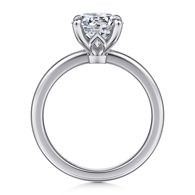 Ali - 14K White Gold Round Diamond Engagement Ring - Shot 2