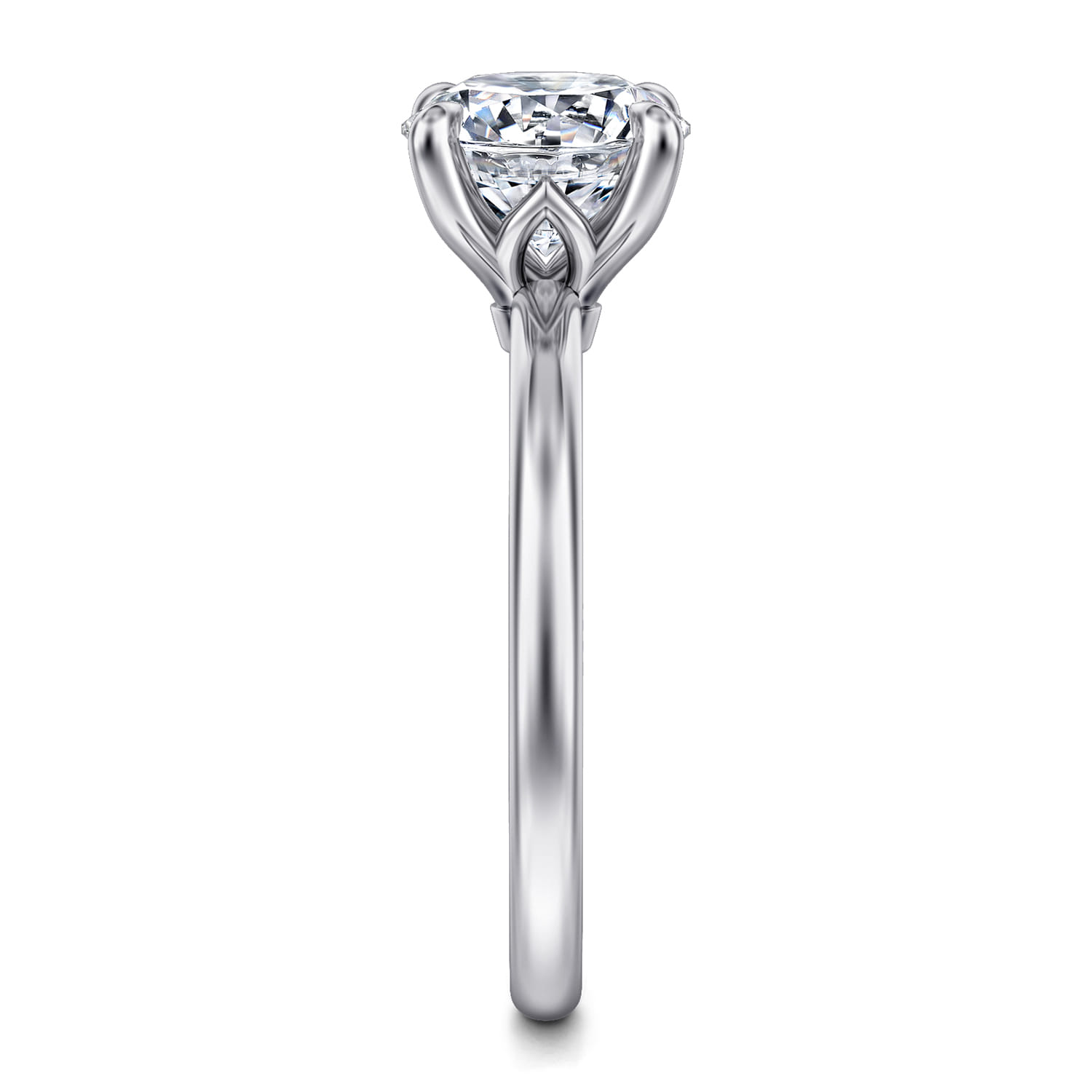 Ali - 14K White Gold Round Diamond Engagement Ring - Shot 5