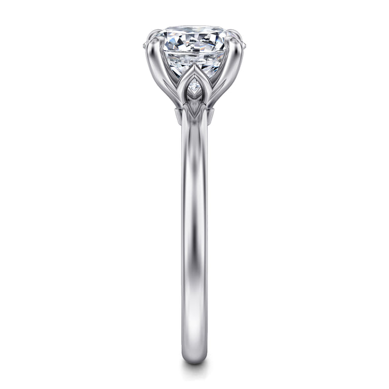 Ali - 14K White Gold Round Diamond Engagement Ring - Shot 5