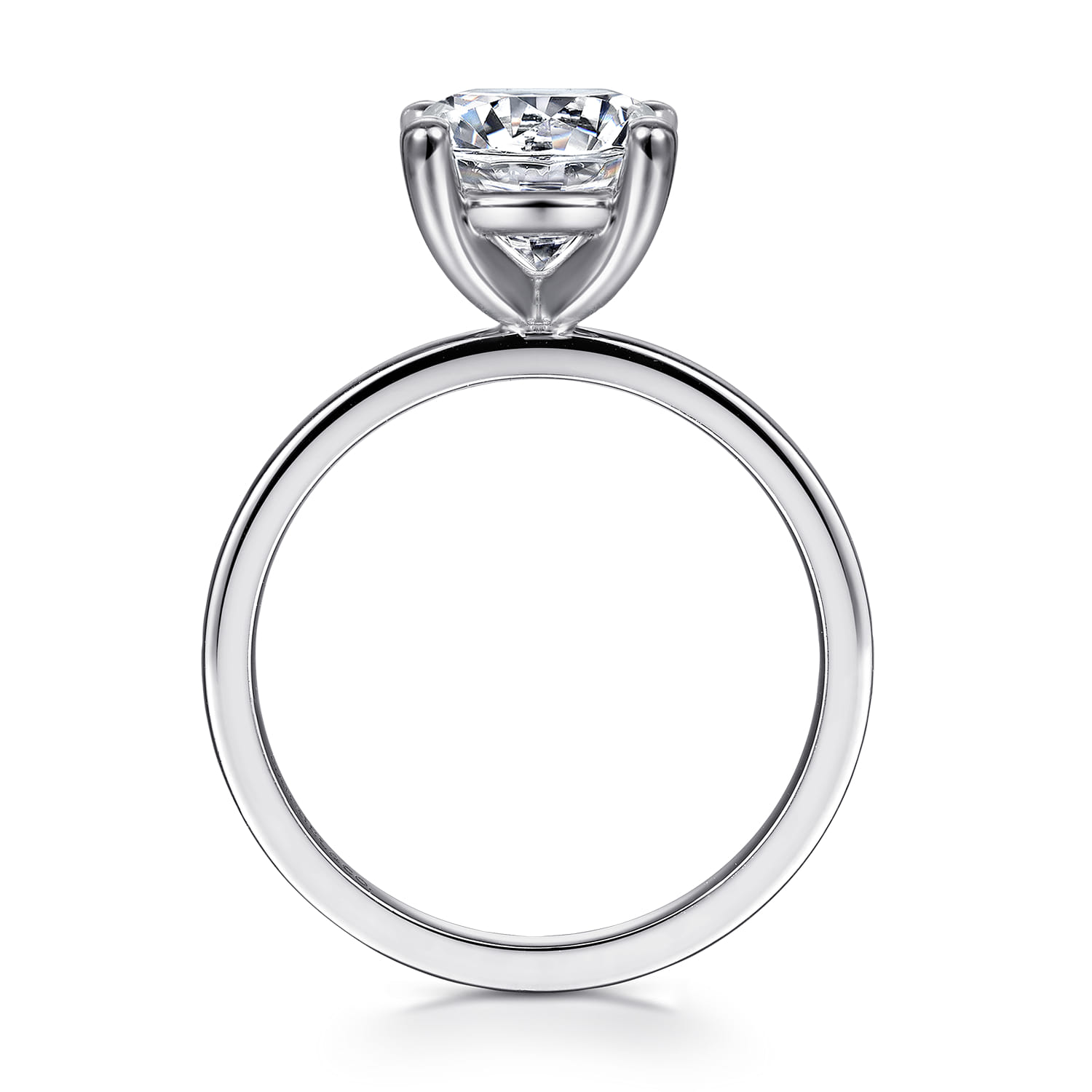 Paula - 14K White Gold Round Diamond Engagement Ring - Shot 2