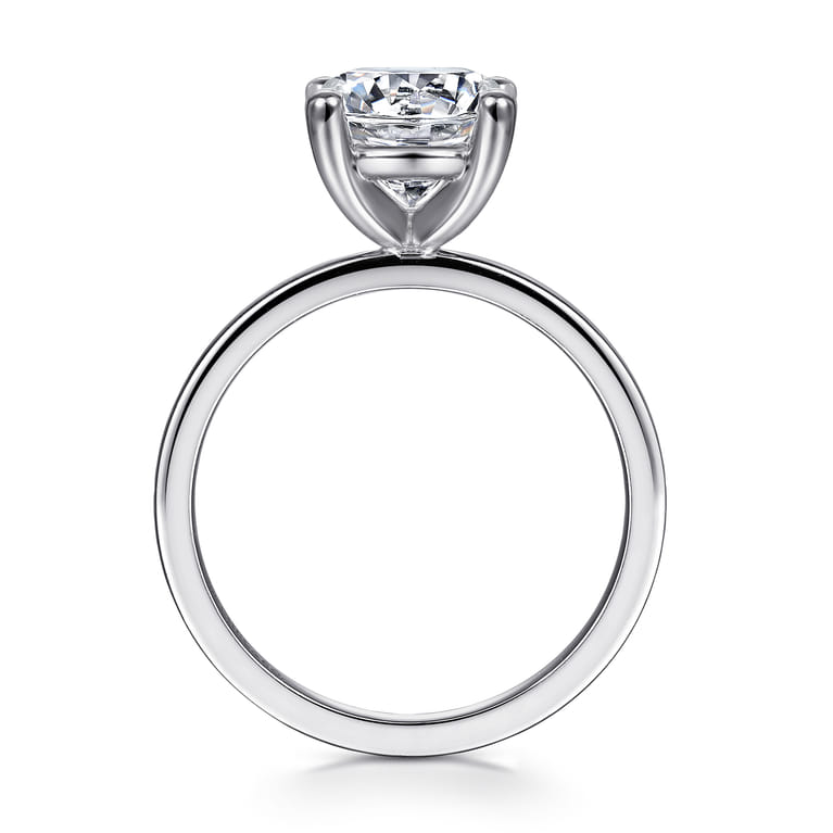 Paula - 14K White Gold Round Diamond Engagement Ring - Shot 2