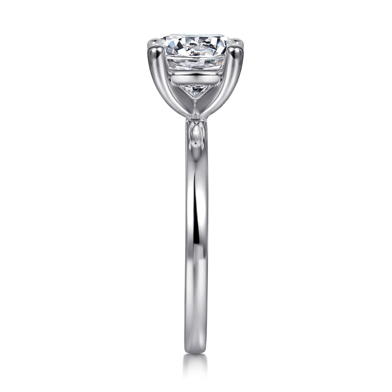 Paula - 14K White Gold Round Diamond Engagement Ring - Shot 4