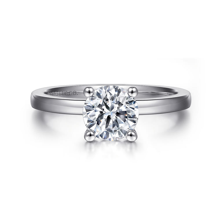 Paula - 14K White Gold Round Diamond Engagement Ring - Shot 1