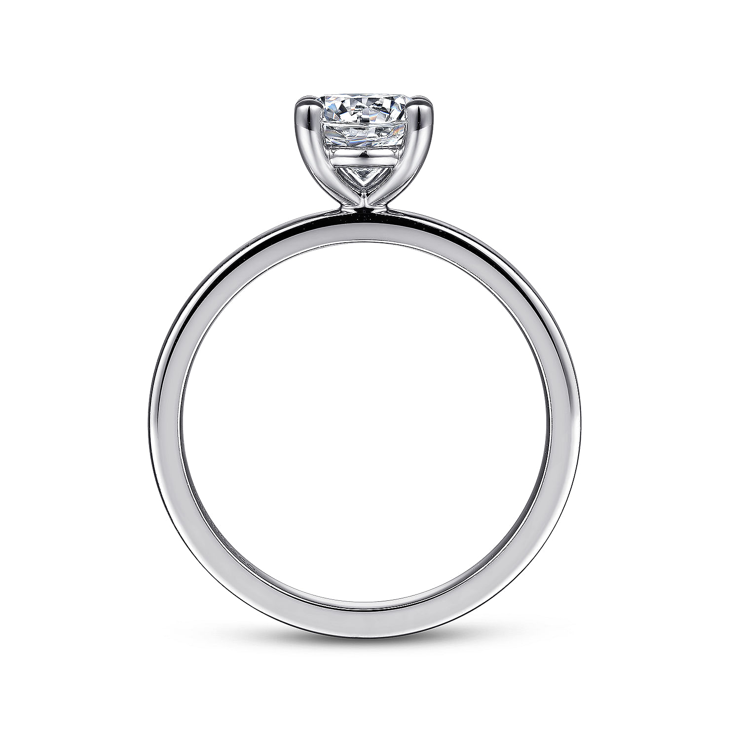 Paula - 14K White Gold Round Diamond Engagement Ring - Shot 2