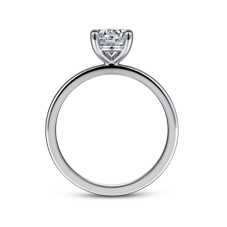 Paula - 14K White Gold Round Diamond Engagement Ring - Shot 2