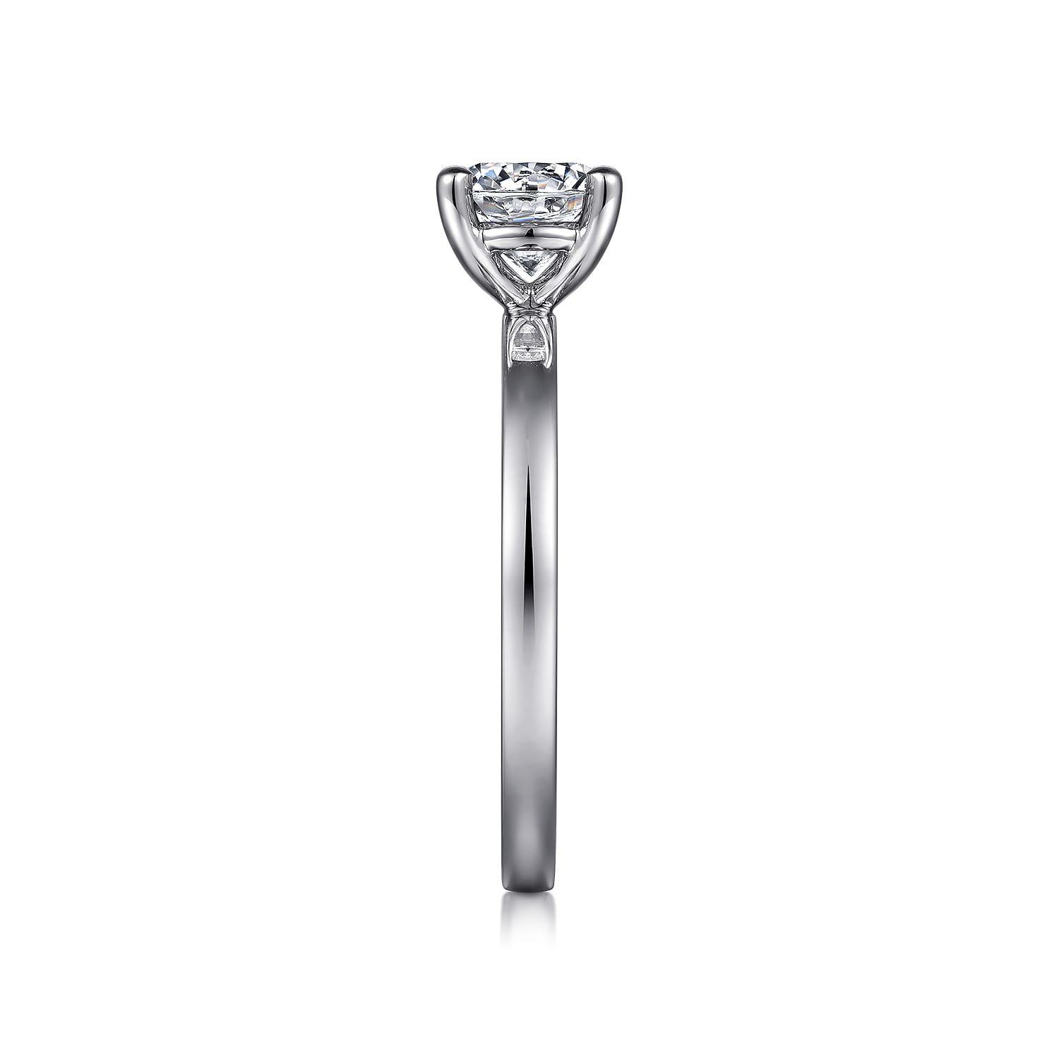 Paula - 14K White Gold Round Diamond Engagement Ring - Shot 5