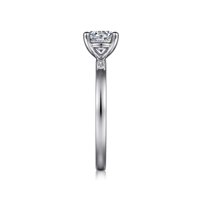 Paula - 14K White Gold Round Diamond Engagement Ring - Shot 5