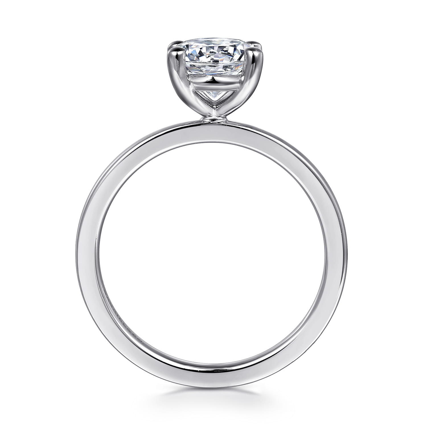 Paula - 14K White Gold Round Diamond Engagement Ring - Shot 2