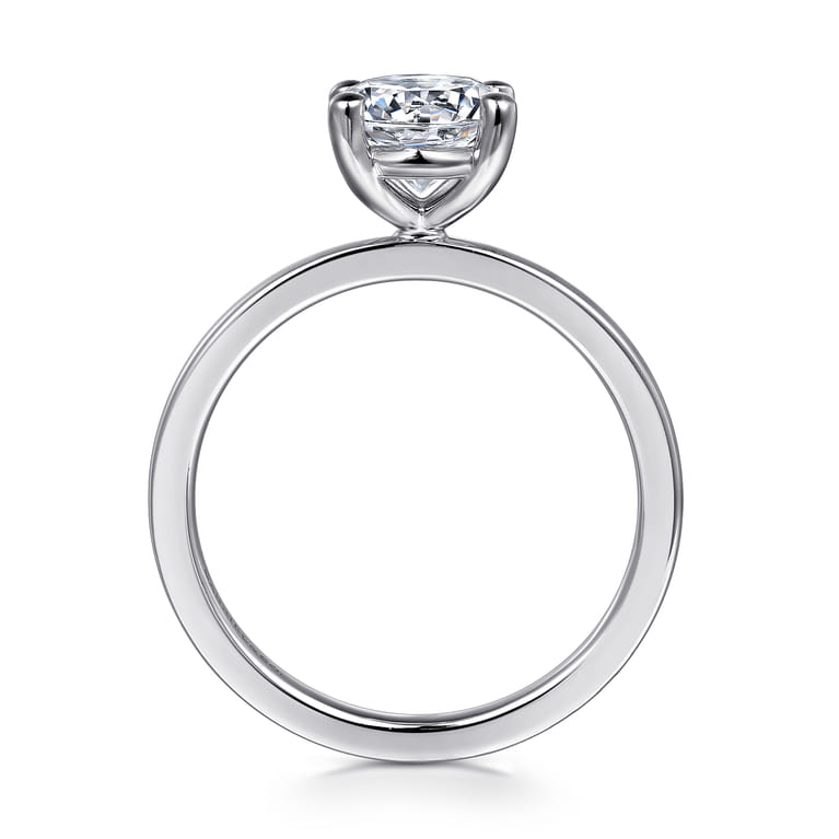 Paula - 14K White Gold Round Diamond Engagement Ring - Shot 2