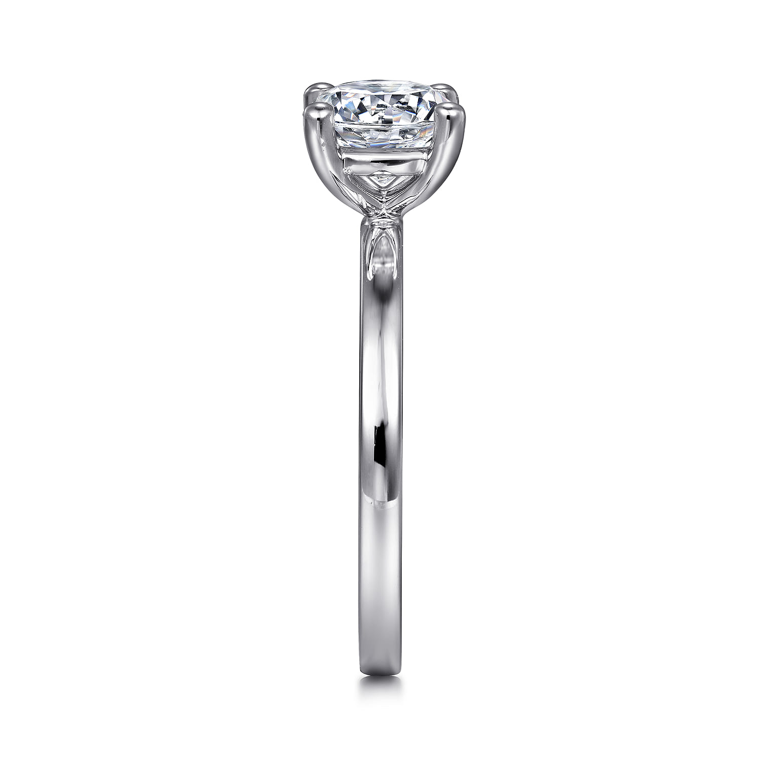 Paula - 14K White Gold Round Diamond Engagement Ring - Shot 5