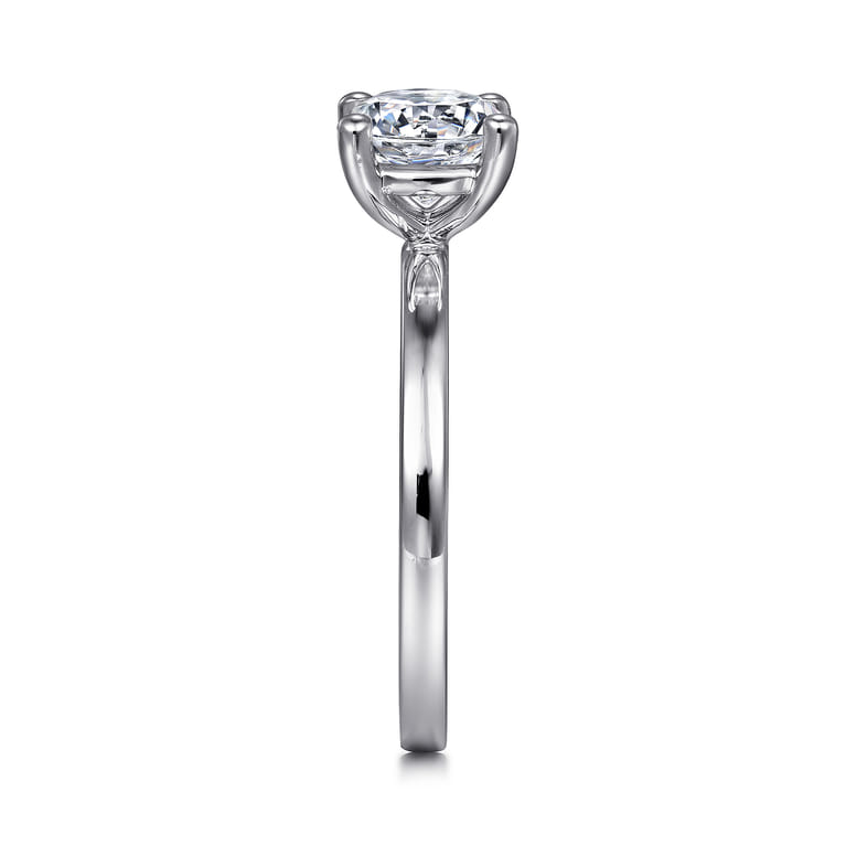 Paula - 14K White Gold Round Diamond Engagement Ring - Shot 5