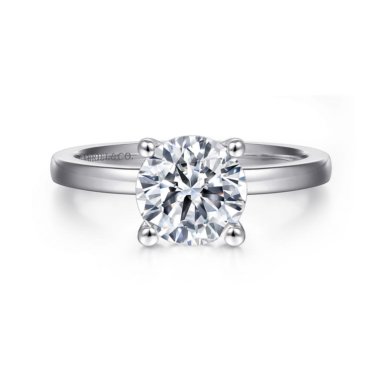 Paula - 14K White Gold Round Diamond Engagement Ring - Shot 1