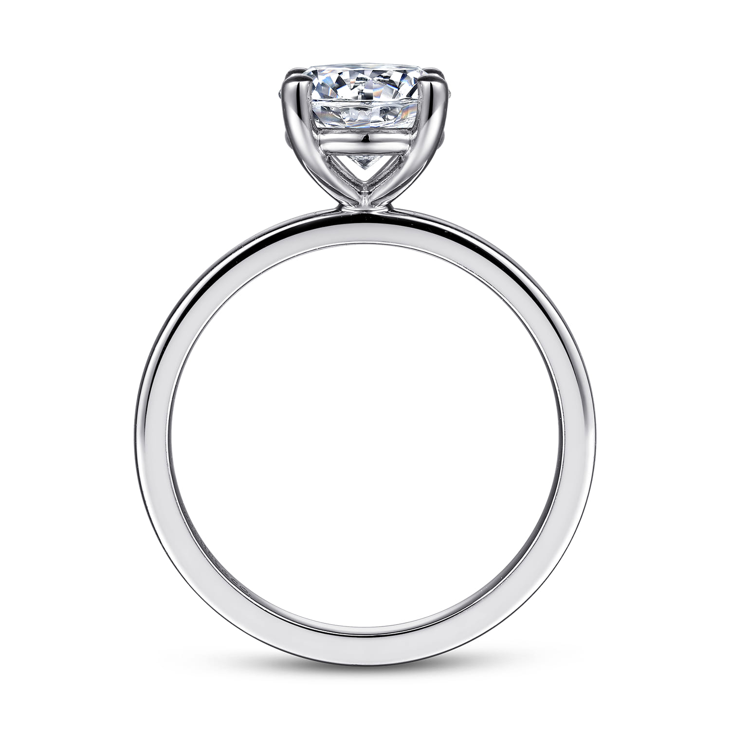 Paula - 14K White Gold Round Diamond Engagement Ring - Shot 2