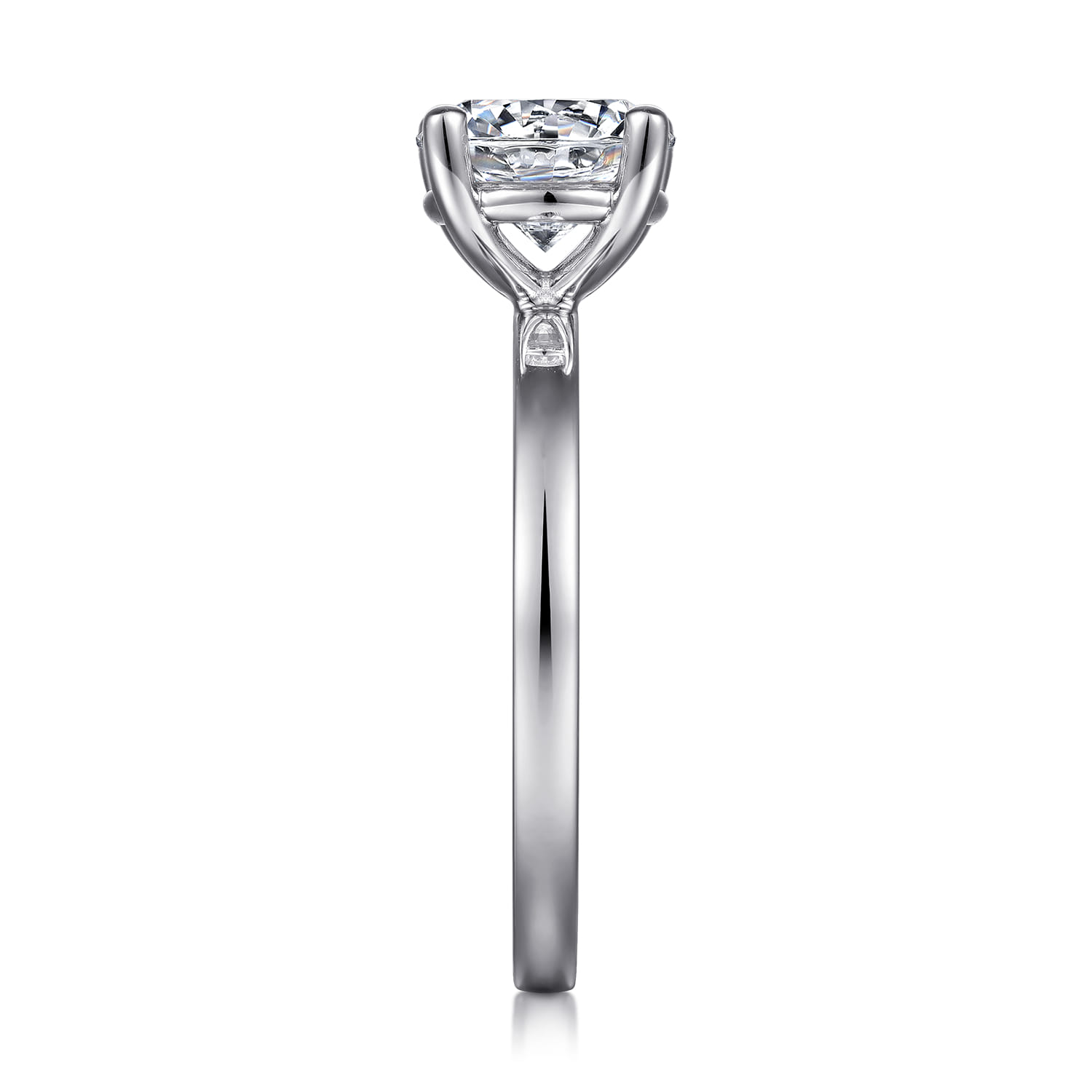 Paula - 14K White Gold Round Diamond Engagement Ring - Shot 5