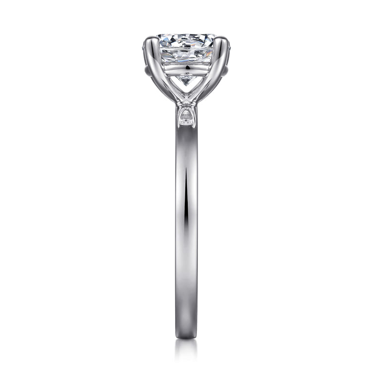 Paula - 14K White Gold Round Diamond Engagement Ring - Shot 5