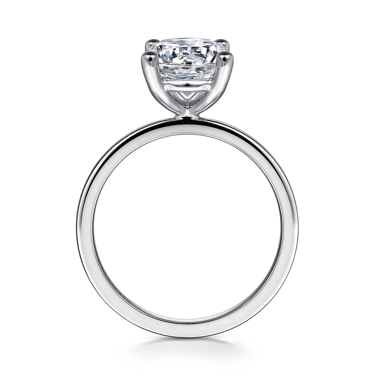 Paula - 14K White Gold Round Diamond Engagement Ring - Shot 2