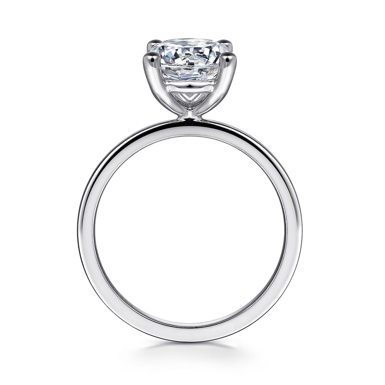 Paula - 14K White Gold Round Diamond Engagement Ring - Shot 2