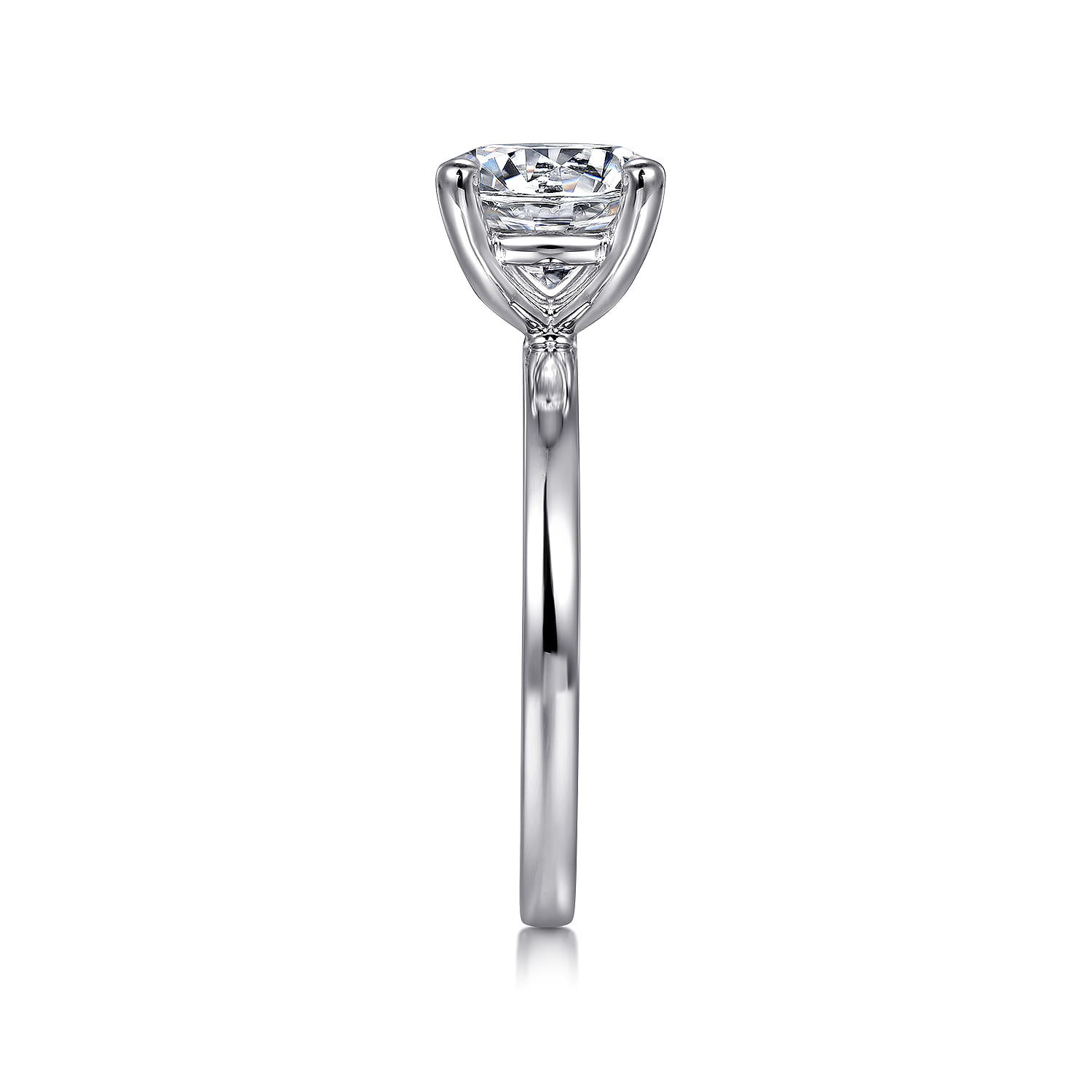 Paula - 14K White Gold Round Diamond Engagement Ring - Shot 5