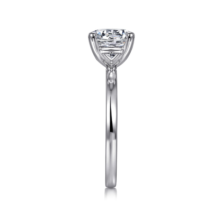 Paula - 14K White Gold Round Diamond Engagement Ring - Shot 5