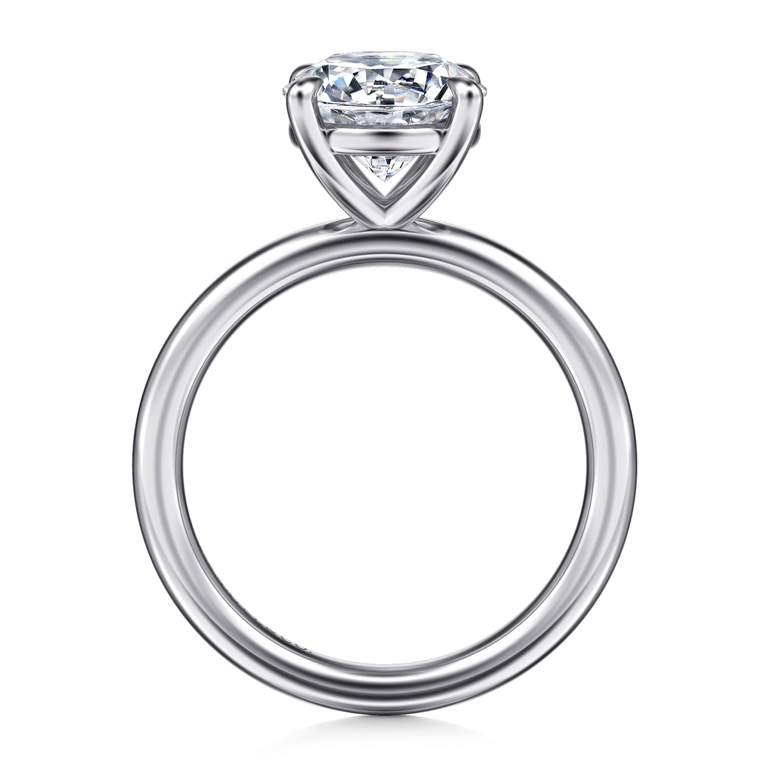 Lark - 14K White Gold Round Solitaire Engagement Ring - Shot 2