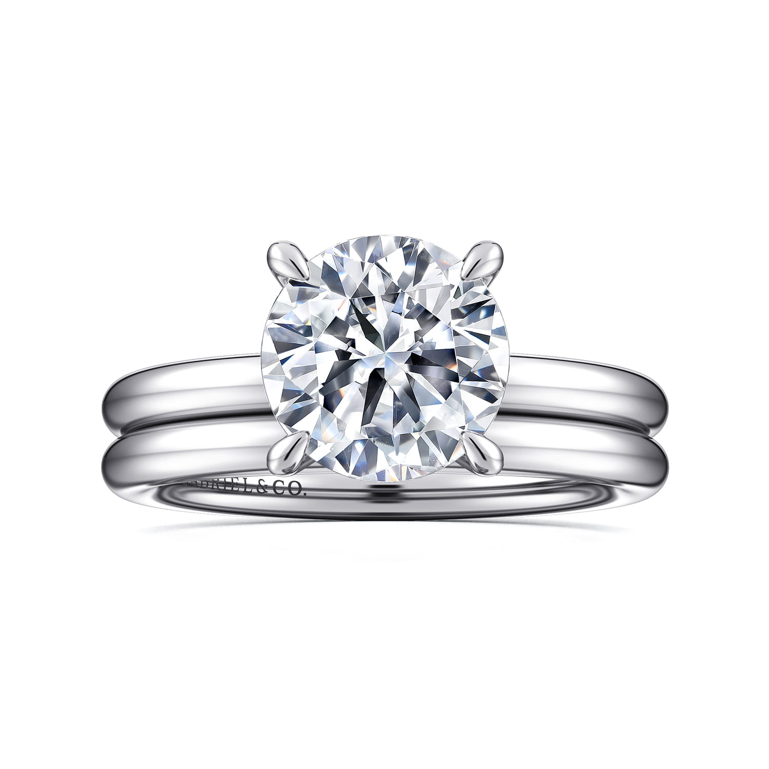 Lark - 14K White Gold Round Solitaire Engagement Ring - Shot 4