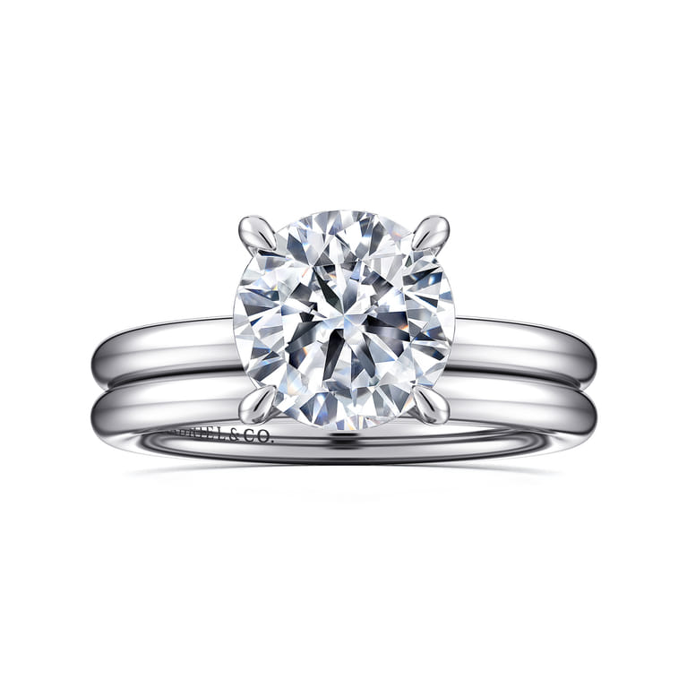 Lark - 14K White Gold Round Solitaire Engagement Ring - Shot 4