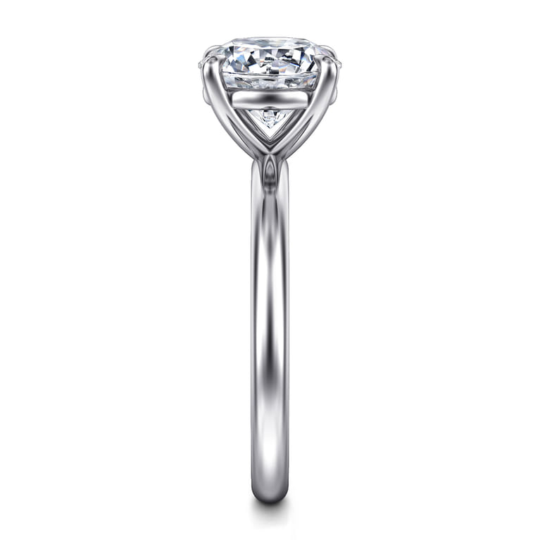 Lark - 14K White Gold Round Solitaire Engagement Ring - Shot 5