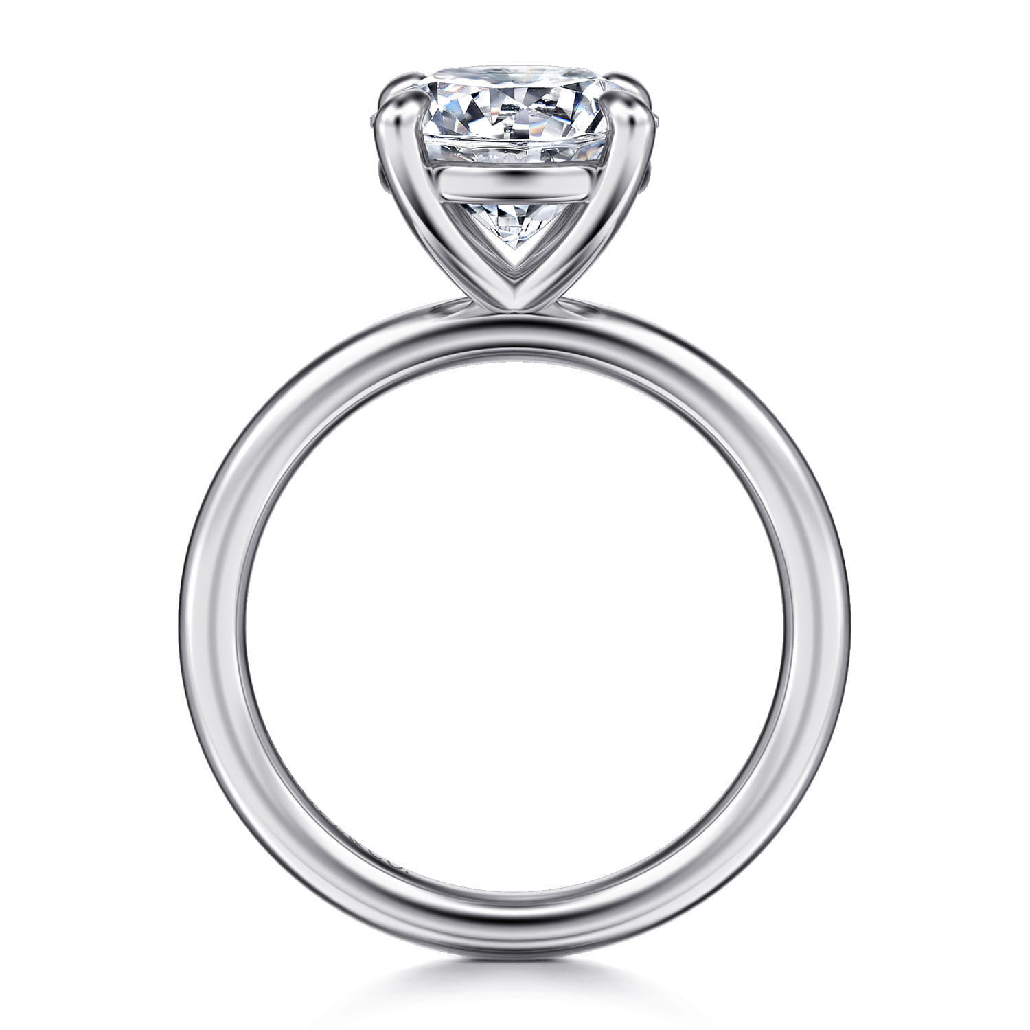 Lark - 14K White Gold Round Solitaire Engagement Ring - Shot 2