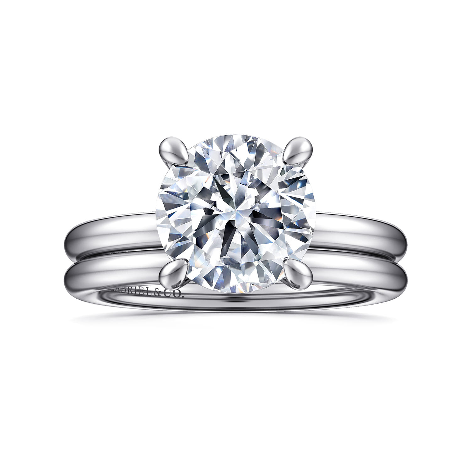 Lark - 14K White Gold Round Solitaire Engagement Ring - Shot 4
