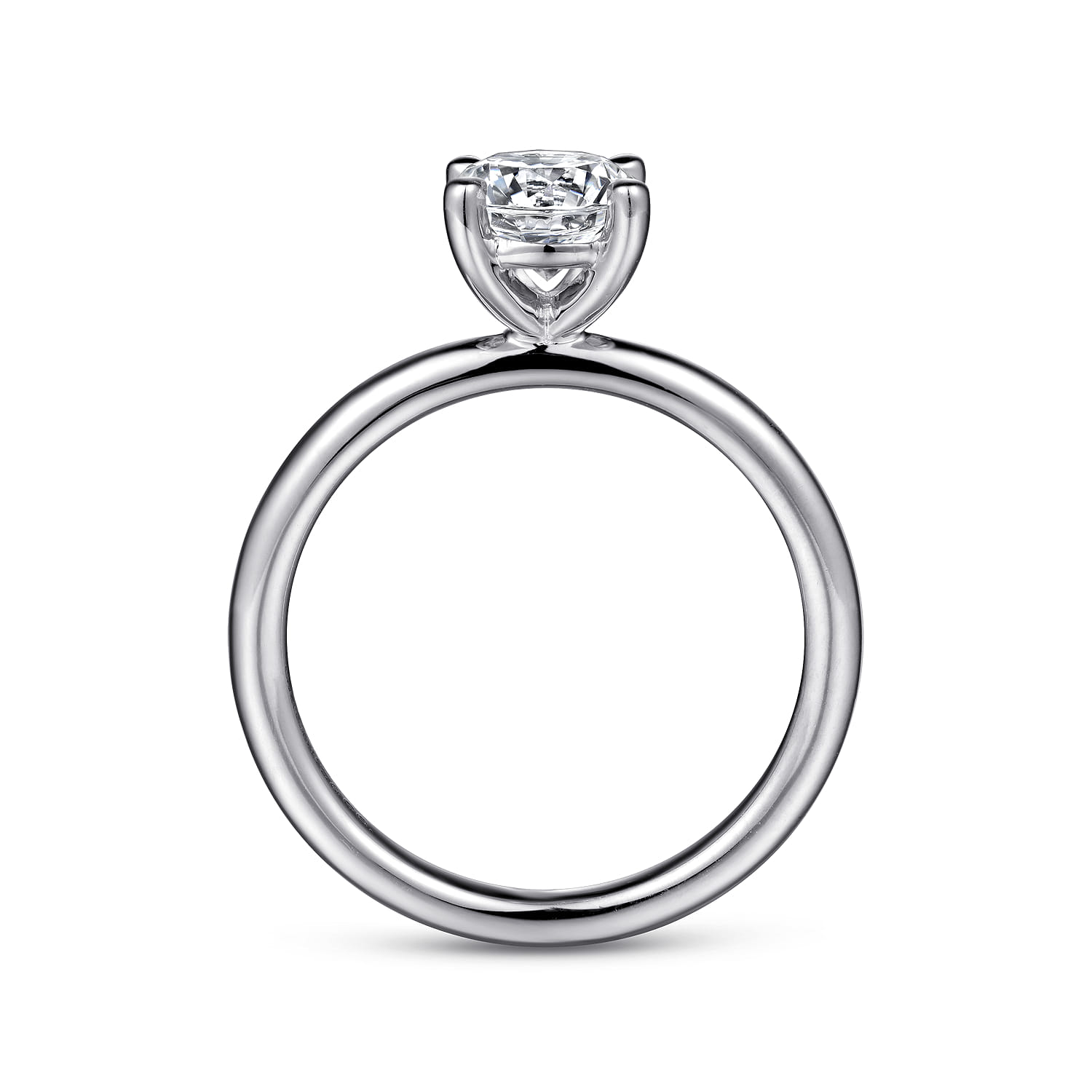 Lark - 14K White Gold Round Solitaire Engagement Ring - Shot 2