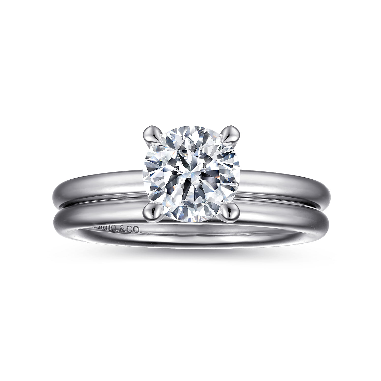 Lark - 14K White Gold Round Solitaire Engagement Ring - Shot 4