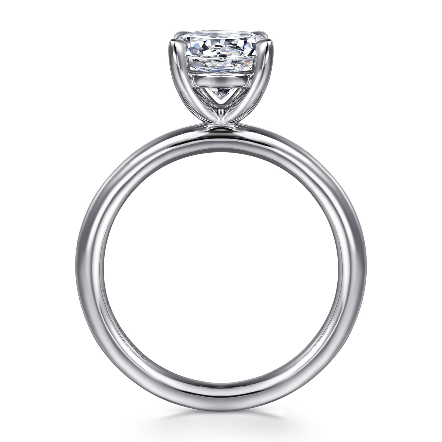 Lark - 14K White Gold Round Solitaire Engagement Ring - Shot 2