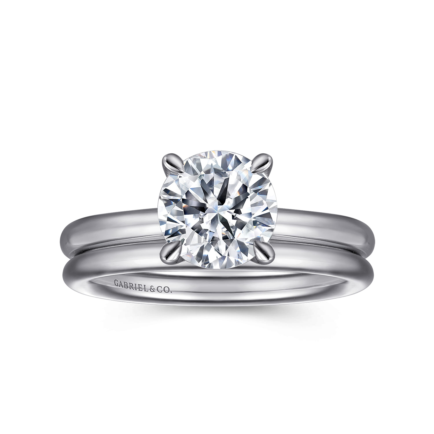 Lark - 14K White Gold Round Solitaire Engagement Ring - Shot 4