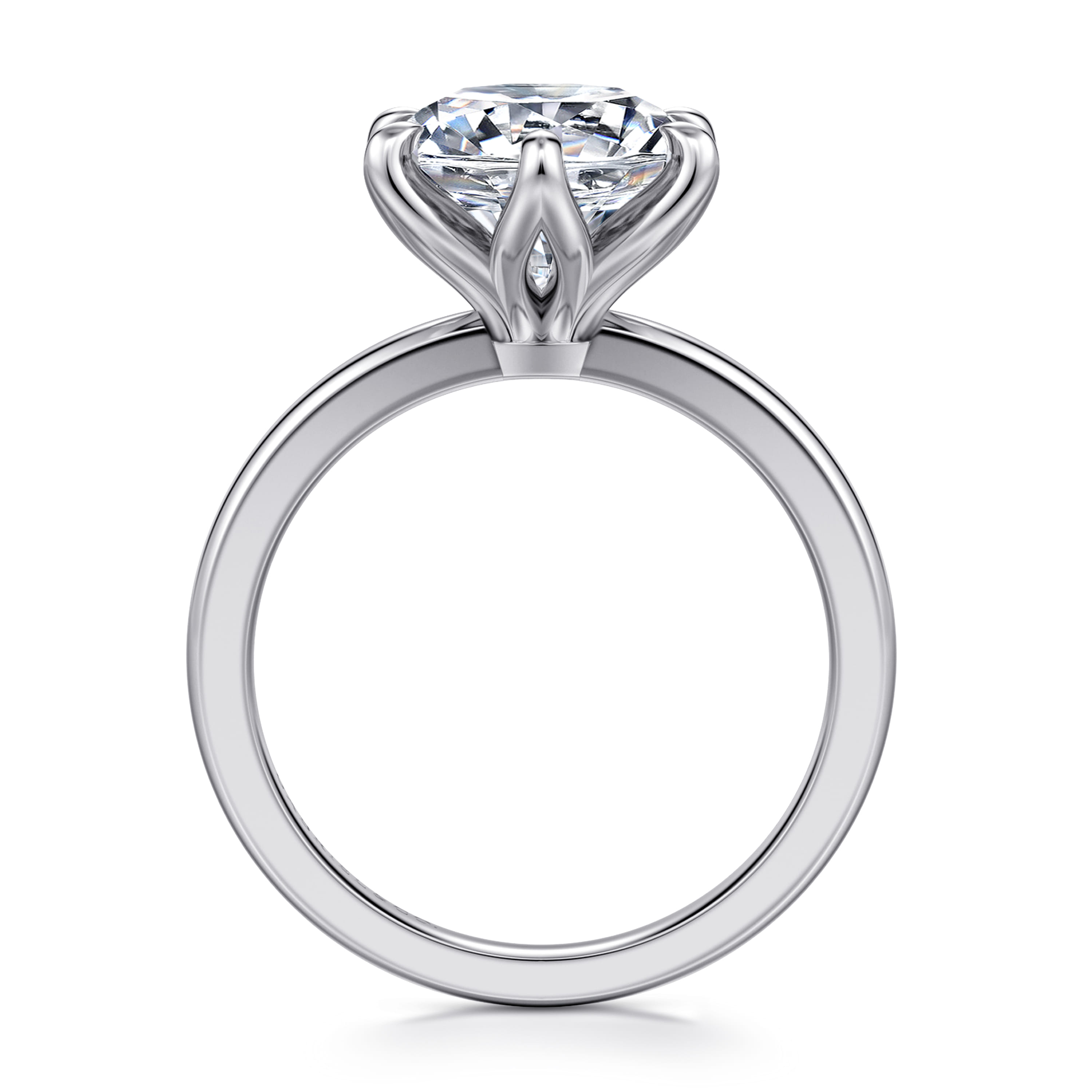 Emma - 14K White Gold Round Solitaire Engagement Ring - Shot 2